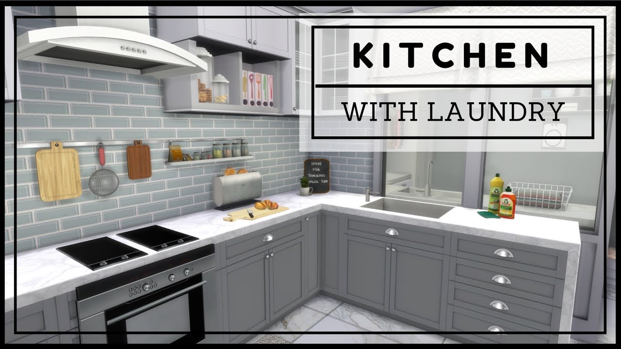 Sims 4 - Kitchen with Laundry (Download + CC Creators List)