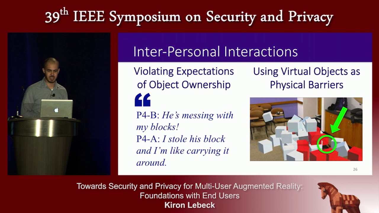 Towards Security and Privacy for Multi User Augmented Reality