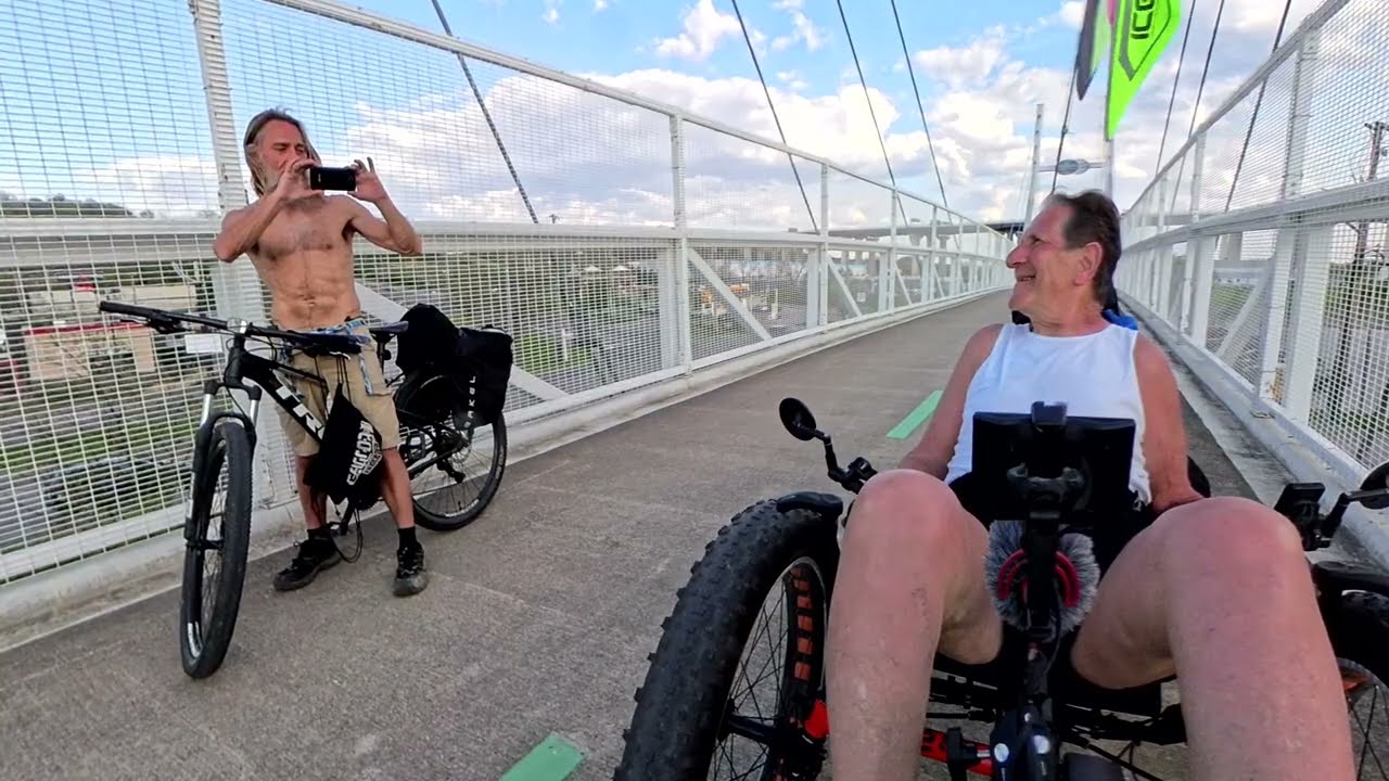 Riding Recumbent Trike Meeting People Ice Adventure With Friends