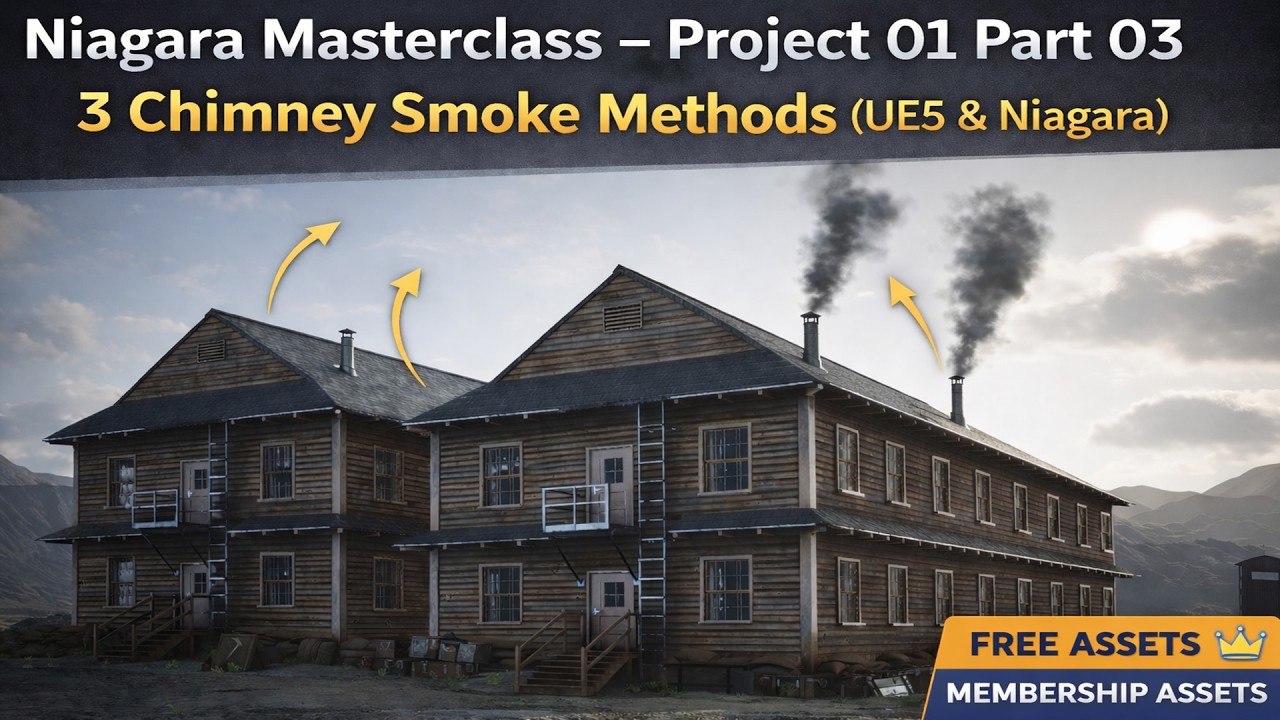 Niagara Masterclass – Project 01 Part 03 | 3 Chimney Smoke Methods Niagara #tutorial #unrealengine