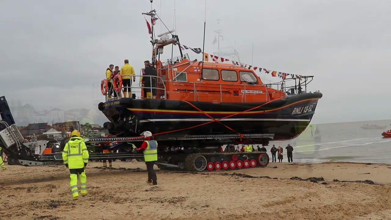 RNLI Shannon Class lifeboat arriving at Clacton Nov 16th 2024