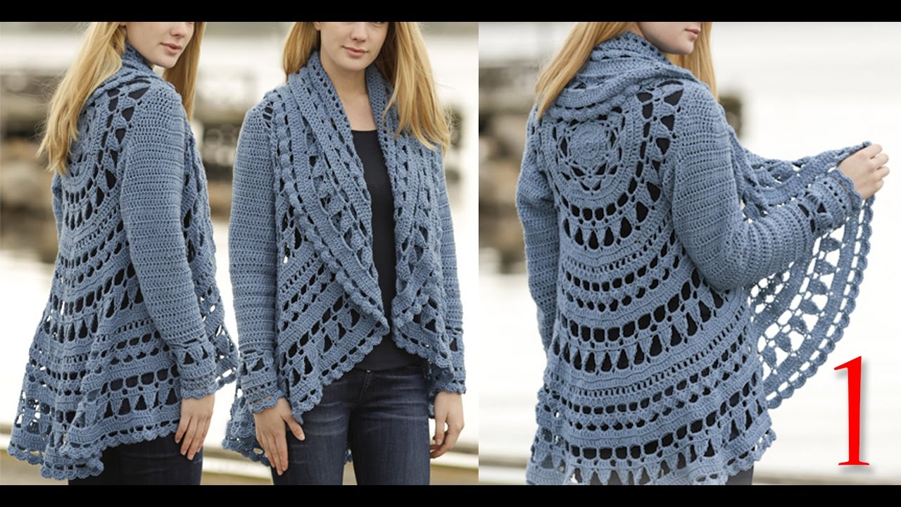 كروشيه كارديجان صيفي و شتوي ج1 Crochet cardigan for winter and summer part 1