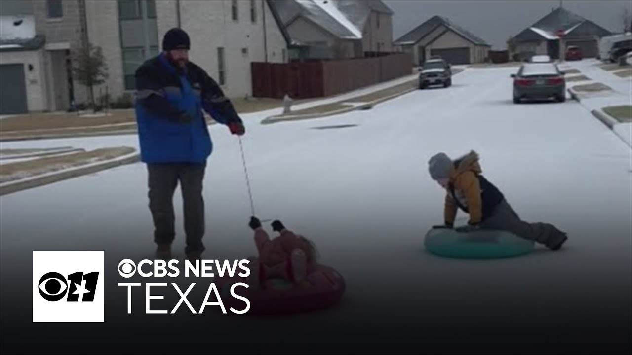 North Texas kids and pets make the most of winter snow and ice