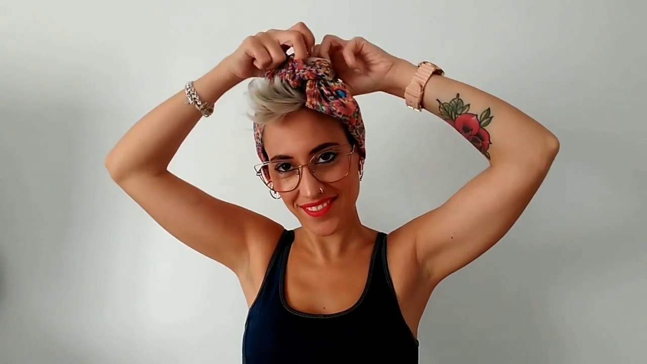 FORMAS DE PONER PAÑUELOS EN LA CABEZA. PELO CORTO