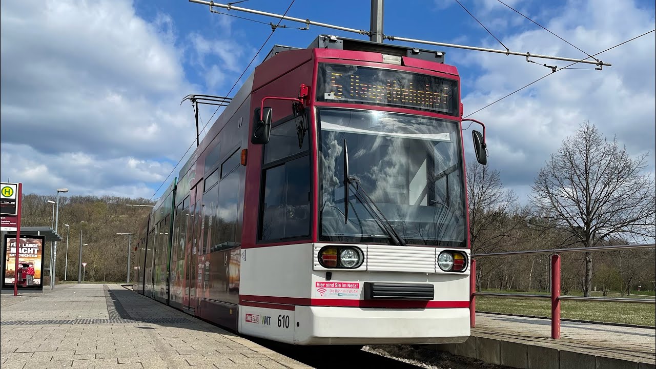 MGT6G Düwag Erfurt (EVAG 610) Mitfahrt in 4K UHD auf Linie 5 Richtung Zoopark