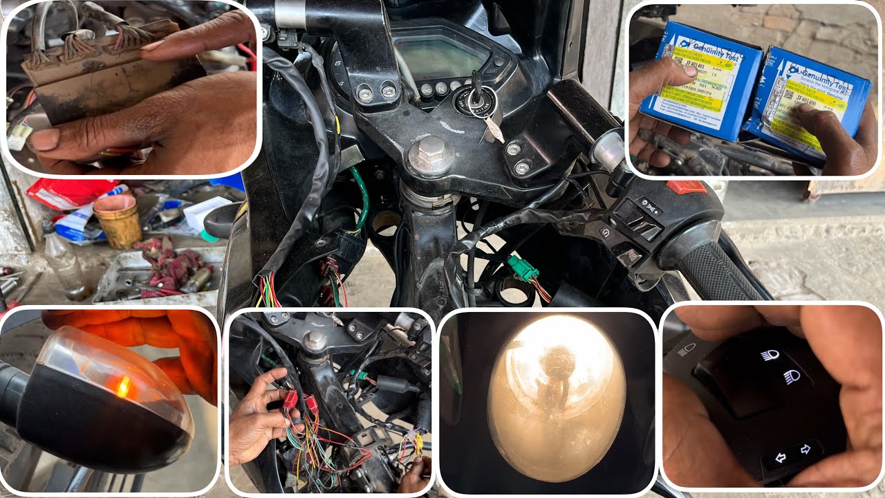 Bajaj pulsar 220 self start headlight horn a sab kam nahi kar raha hai rijan kay he dekhye