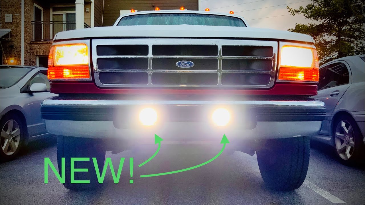 Install LED Fog Light Pods - 96' Ford F-350 OBS Stock Bumper