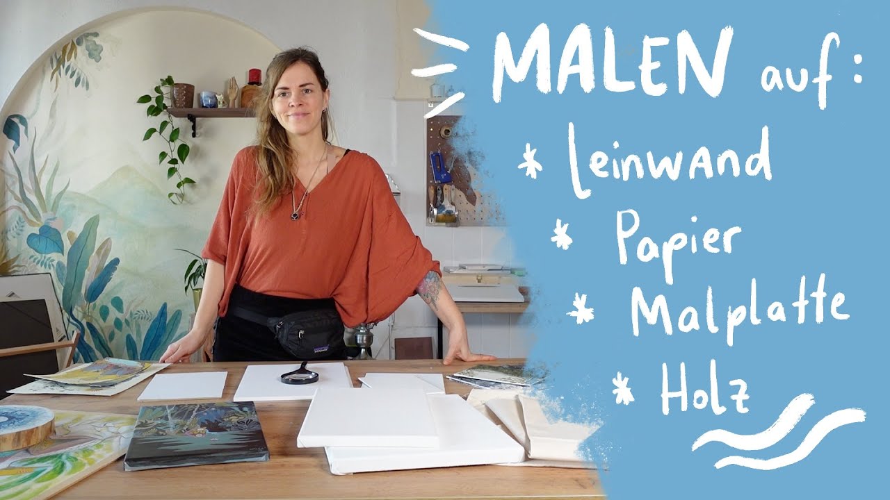 4 Malgründe für Acryl | Malen auf Leinwand, Papier, Malplatte und Holz