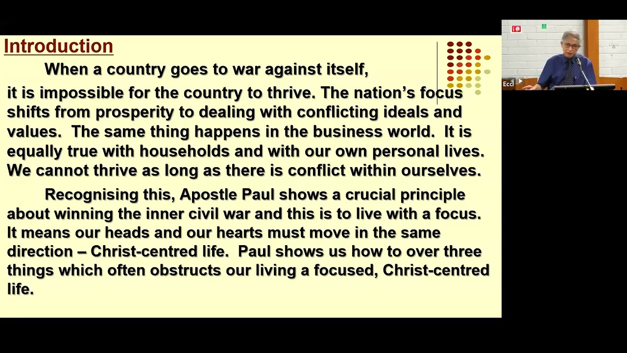 Christian Life - Living with Focus 22 Feb 2026