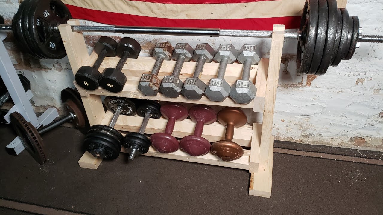 Wooden Dumbbell Rack | DIY Workout Equipment