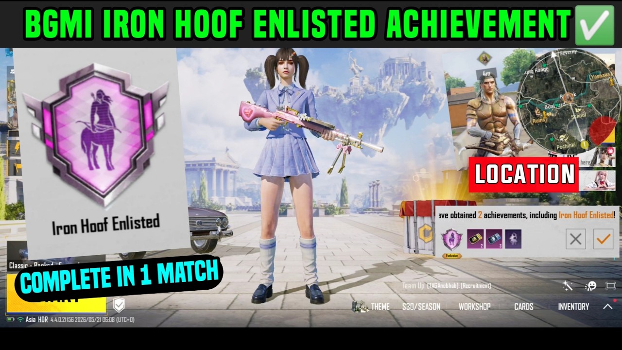 IRON HOOF BGMI / HOW TO COMPLETE IRON HOOF ENLISTED ACHIEVEMENT / RECRUIT HELION TO THE TEAM 1 TIME