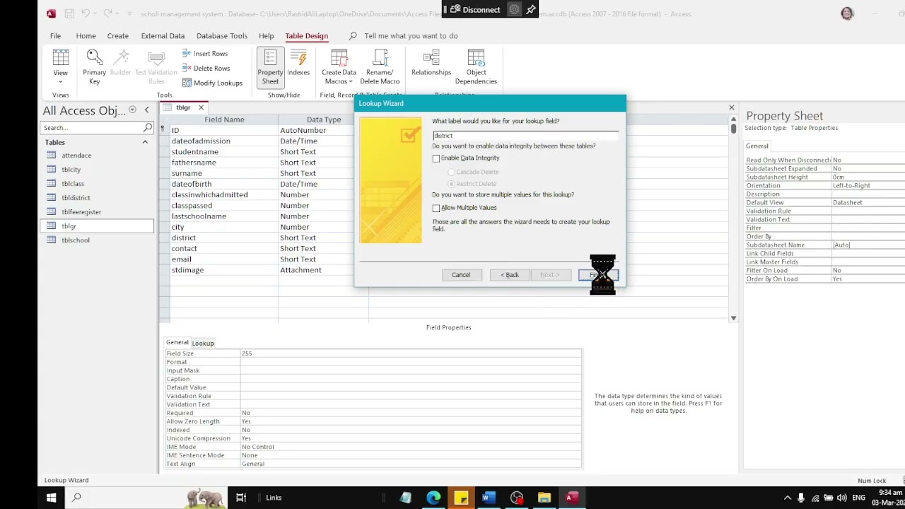 School Management System Creating Relation Between Other Tables