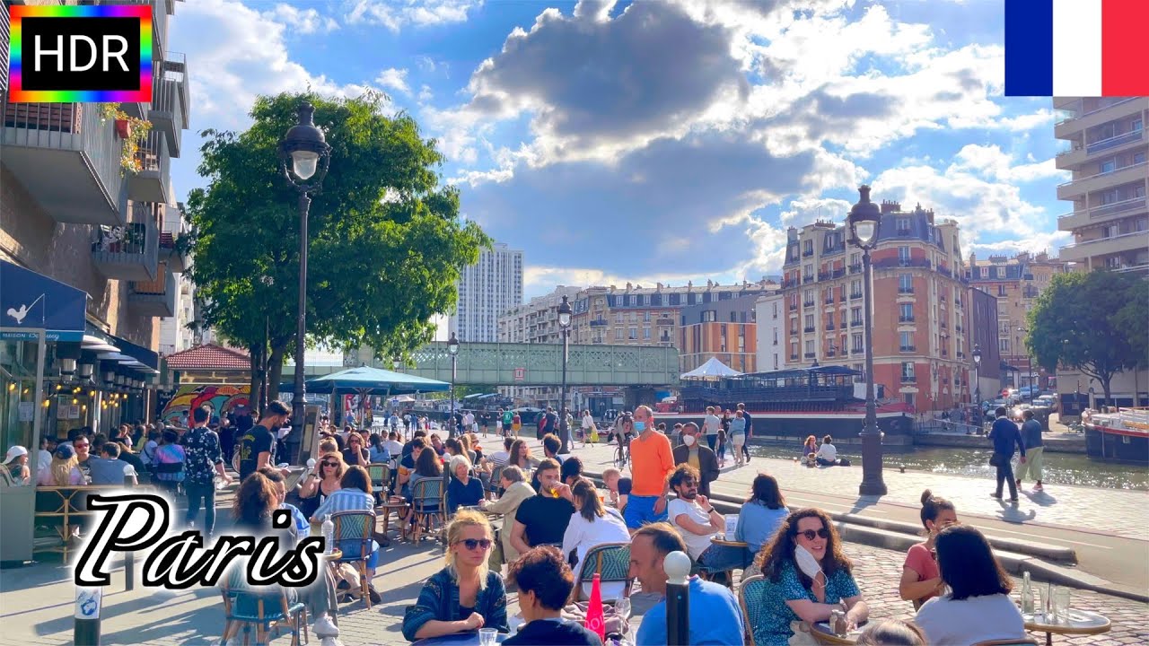 🇫🇷【HDR 4K】Paris Summer Walk - along Canal de l'Ourcq (June, 2021)