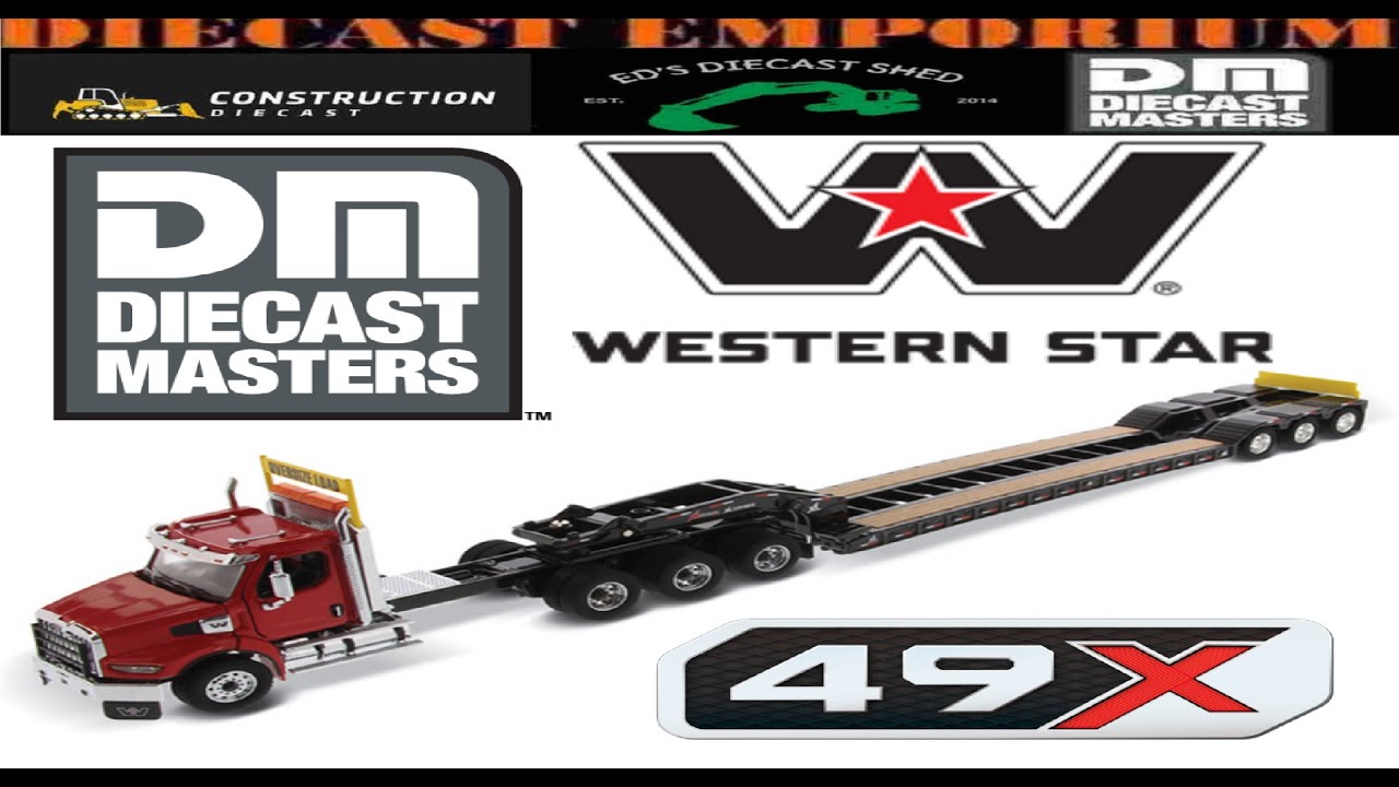 1:50 Scale Diecast Masters Western Star 49X Tridem Heavy Haul Tractor with XL 120 HDG Lowboy Trailer