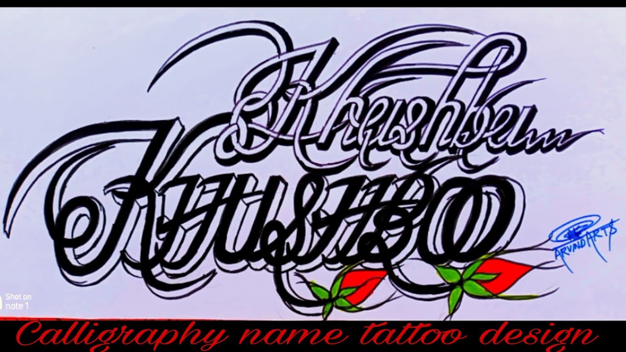 Khushbu name tattoo design/calligraphy 3d name drawing.