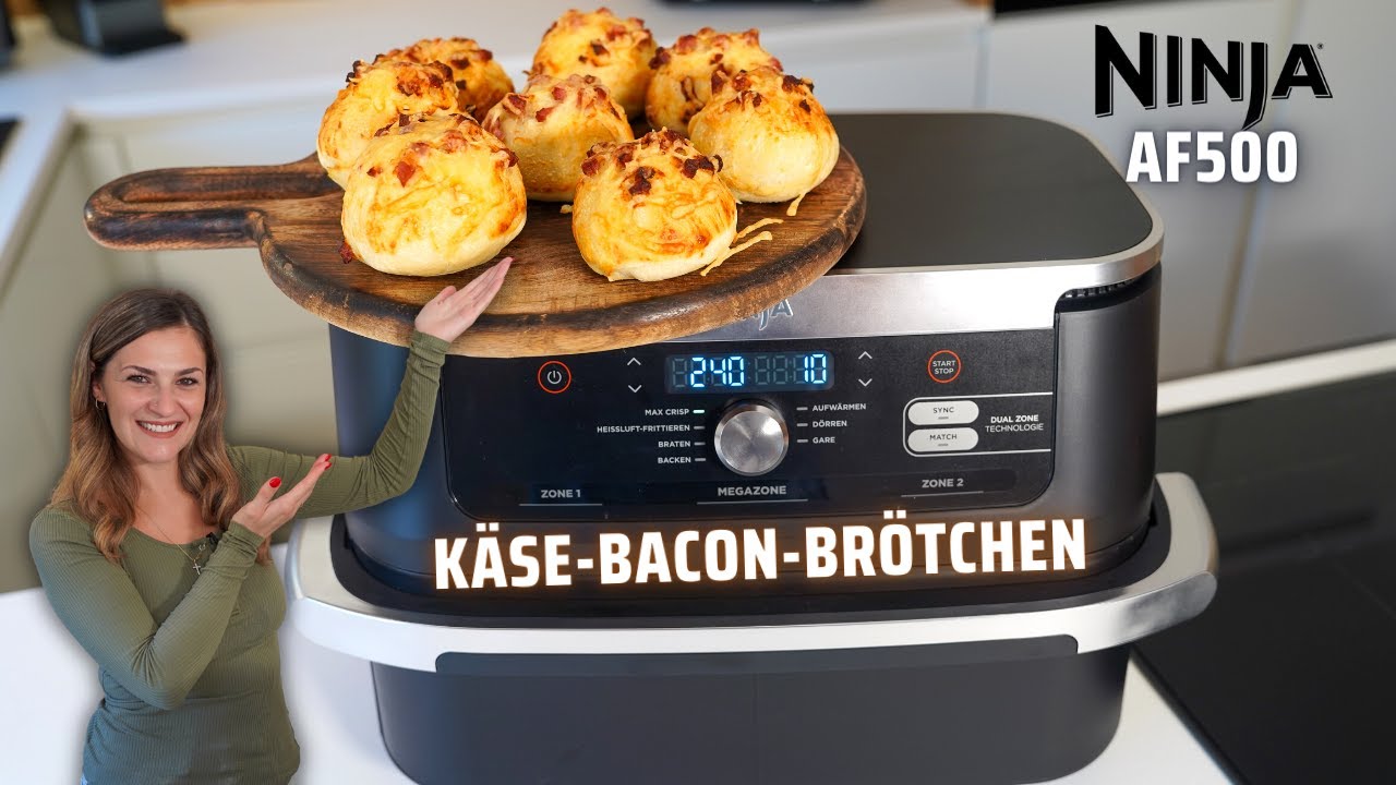 Fluffige Käse Bacon Brötchen aus der Ninja Heißluftfritteuse AF500 – Einzigartiges Rezept!