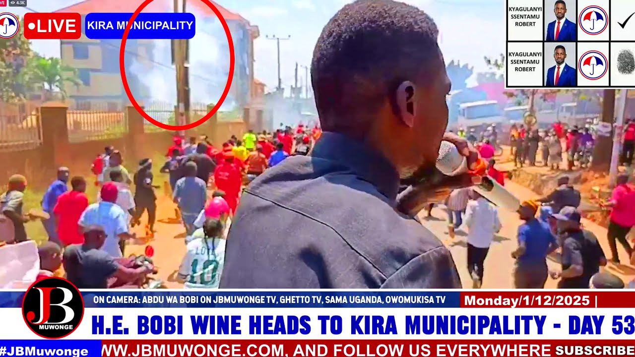 Tension Explodes! UPDF Launch Tear Gas at BobiWines Convoy & Supporters Heading to Kira
