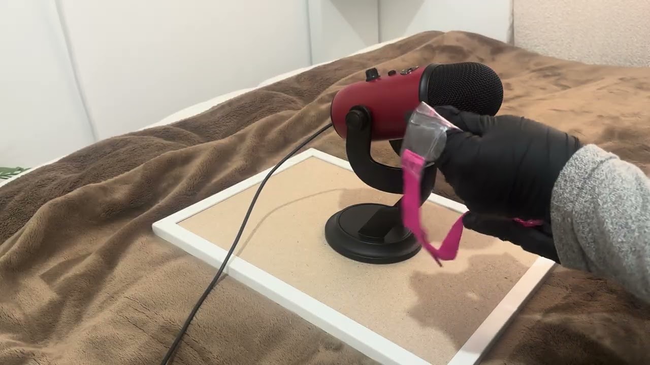 Blue Yeti ASMR- Squishy water sounds with mic brushing and mouth sounds!