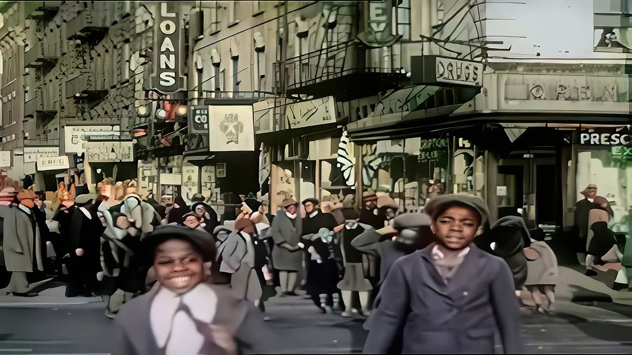 Old New York 1940s in Color [60fps, Remastered] w/sound design added