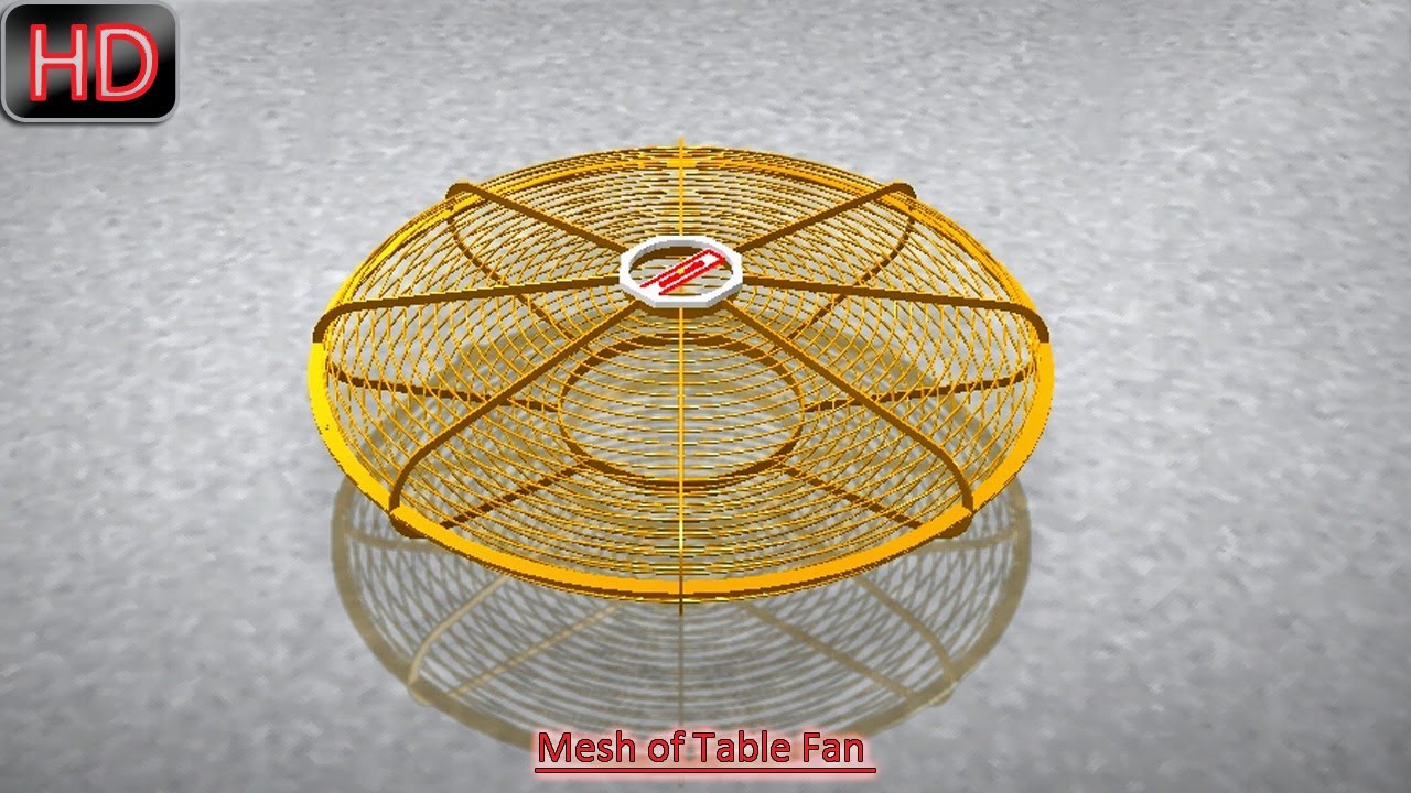 Mesh of Table Fan (Video Tutorial) Autodesk Inventor