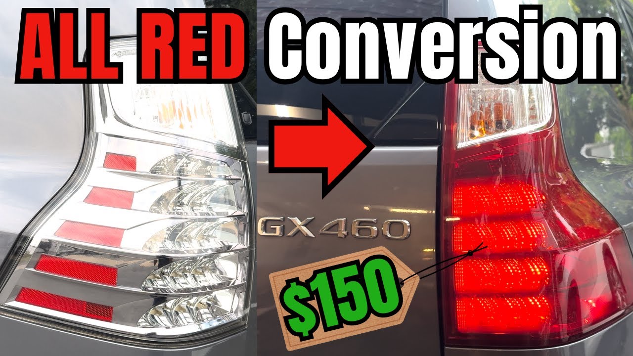 Lexus GX460 Smoked RED Tail Light Conversion Sport Package Style