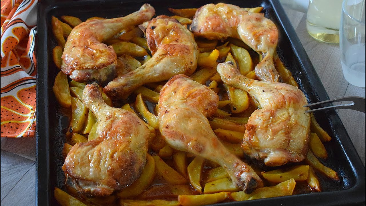 POLLO AL HORNO, con patatas y ALIÑO CASERO, ¡FÁCIL y delicioso!