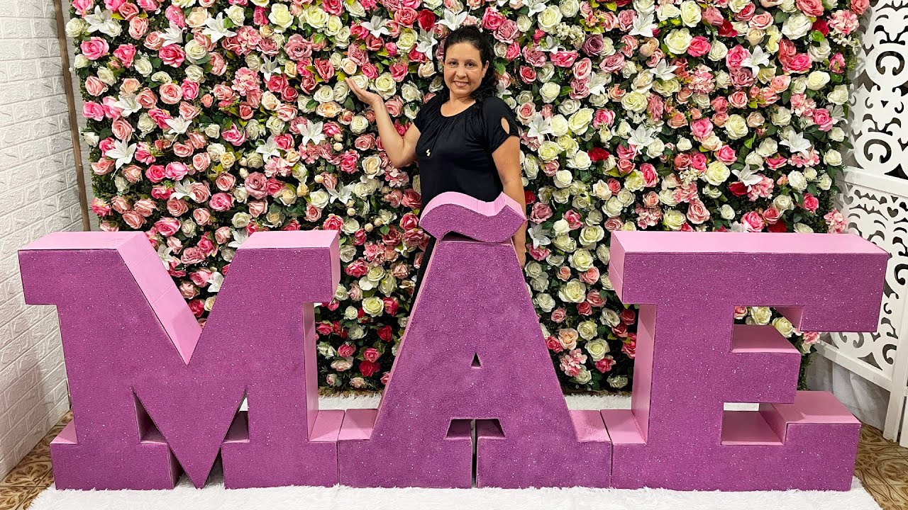 Como Fazer uma Parede de Flores 😍 Mural Jardim Vertical Floral Cenário Para o Dia das Mães Decor