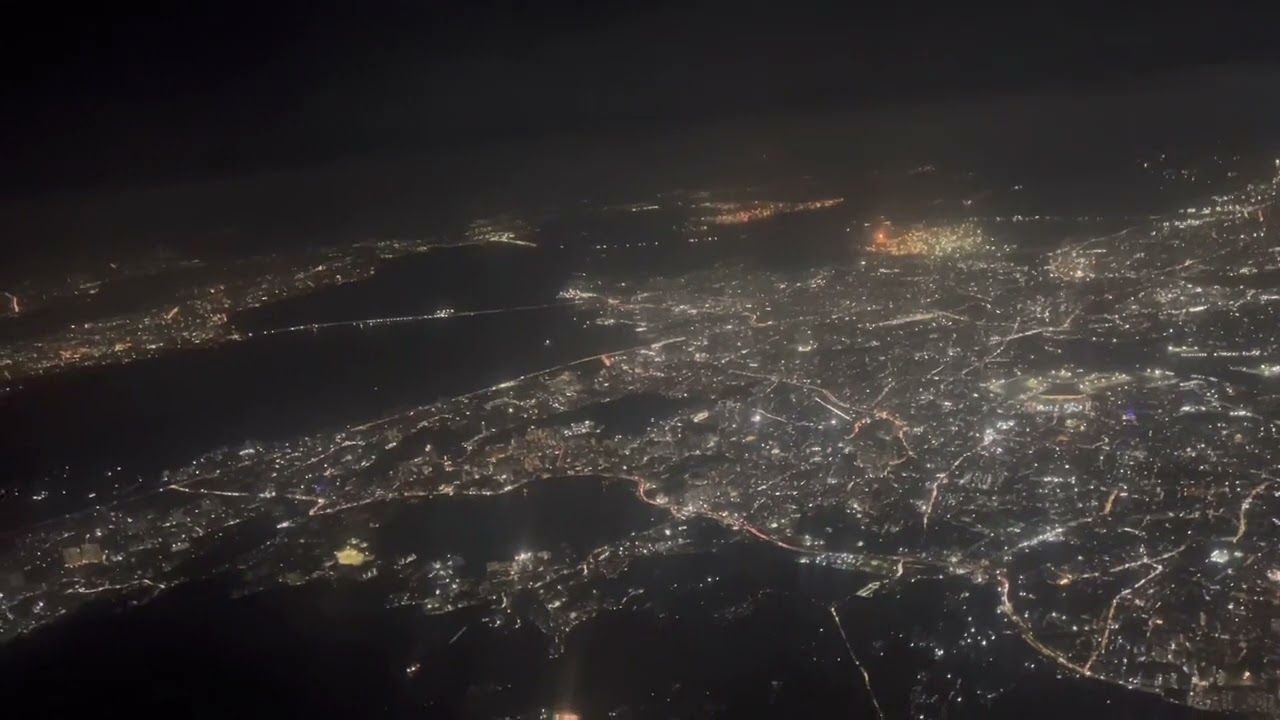 Beautiful Mumbai at night. Takeoff from BOM, Air India.