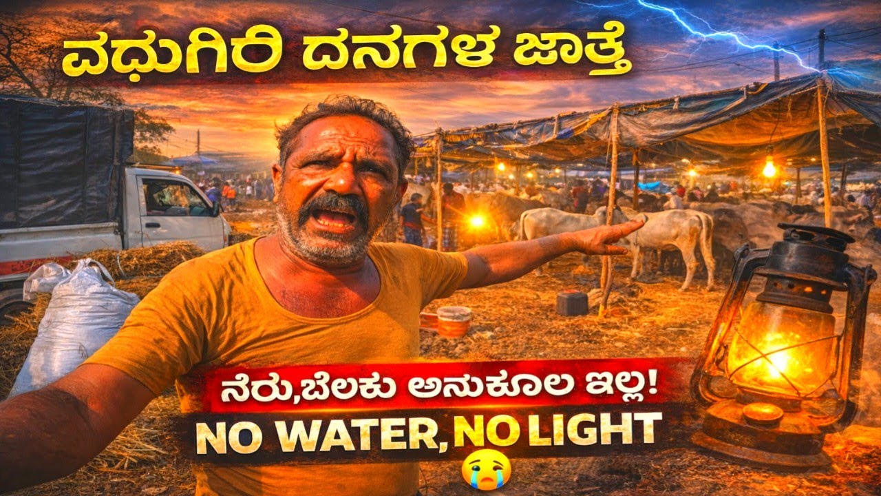 ಮಧುಗಿರಿ ದನಗಳ ಜಾತ್ರೆಯಲ್ಲಿ ನೀರು ಬೆಳಕು ಅನುಕೂಲ ಇಲ್ಲ ಎಂದು ರೈತರ ಪರದಾಟ 