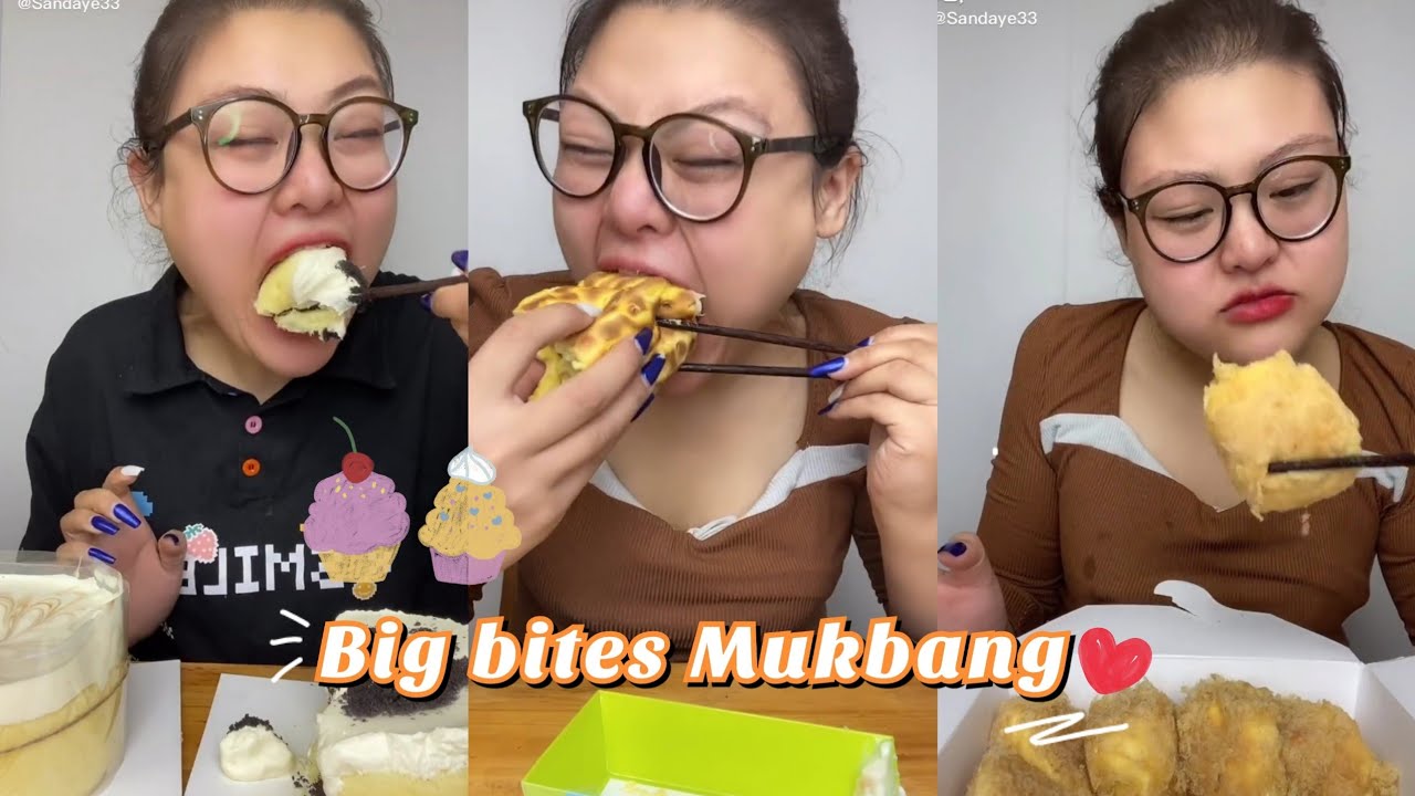 ASMR Assorted desserts | Kwai Mukbang | Big bites | San Da Ye