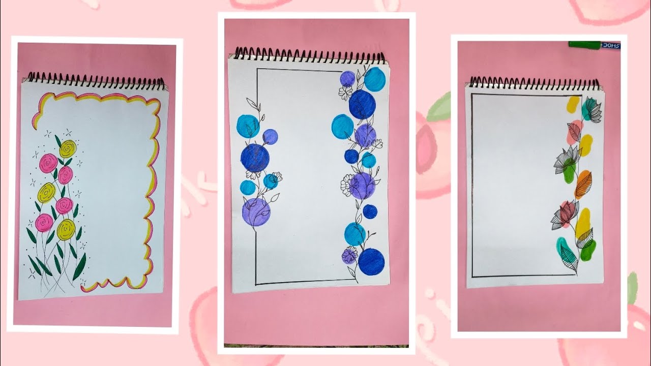 3 Beautiful Border Design Ideas | Easy & Simple border Design #BorderDesign #CreativeDesign #shorts 