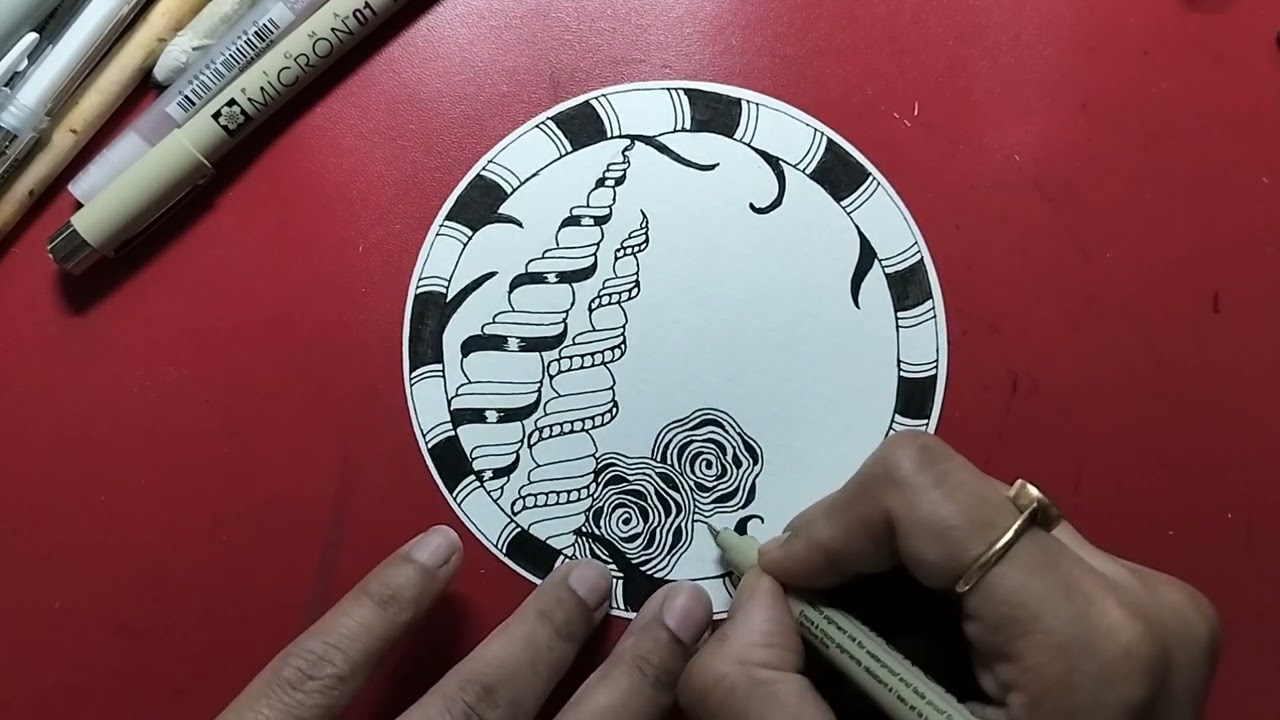 Ghost Tangles (4) - Step by Step guided Zentangle tutorial by CZT Sanyukta Saxena