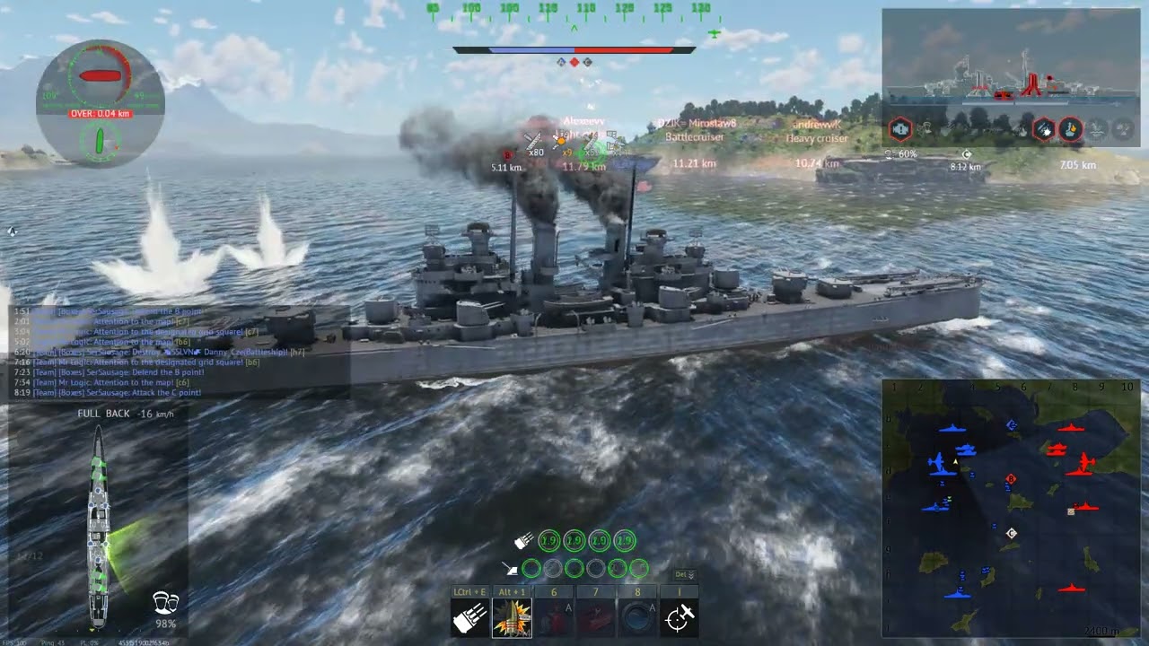 War Thunder; USS Cleveland; It's good to stay near the island so you can always hide; Naval Arcade