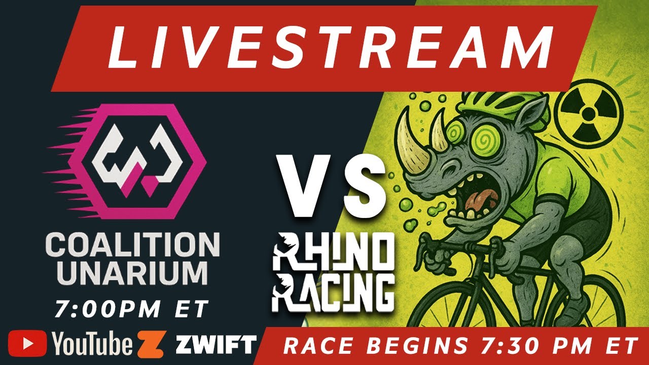 Live Zwift Racing: Coalition Unarium vs Rowdy Rhinos | Handful of Gravel (2 Laps)