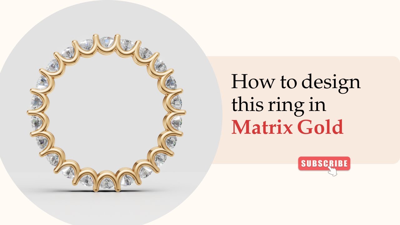 How to Design a Diamond Eternity #Ring in #MatrixGold | #Jewelry CAD #Tutorial (Step by Step)