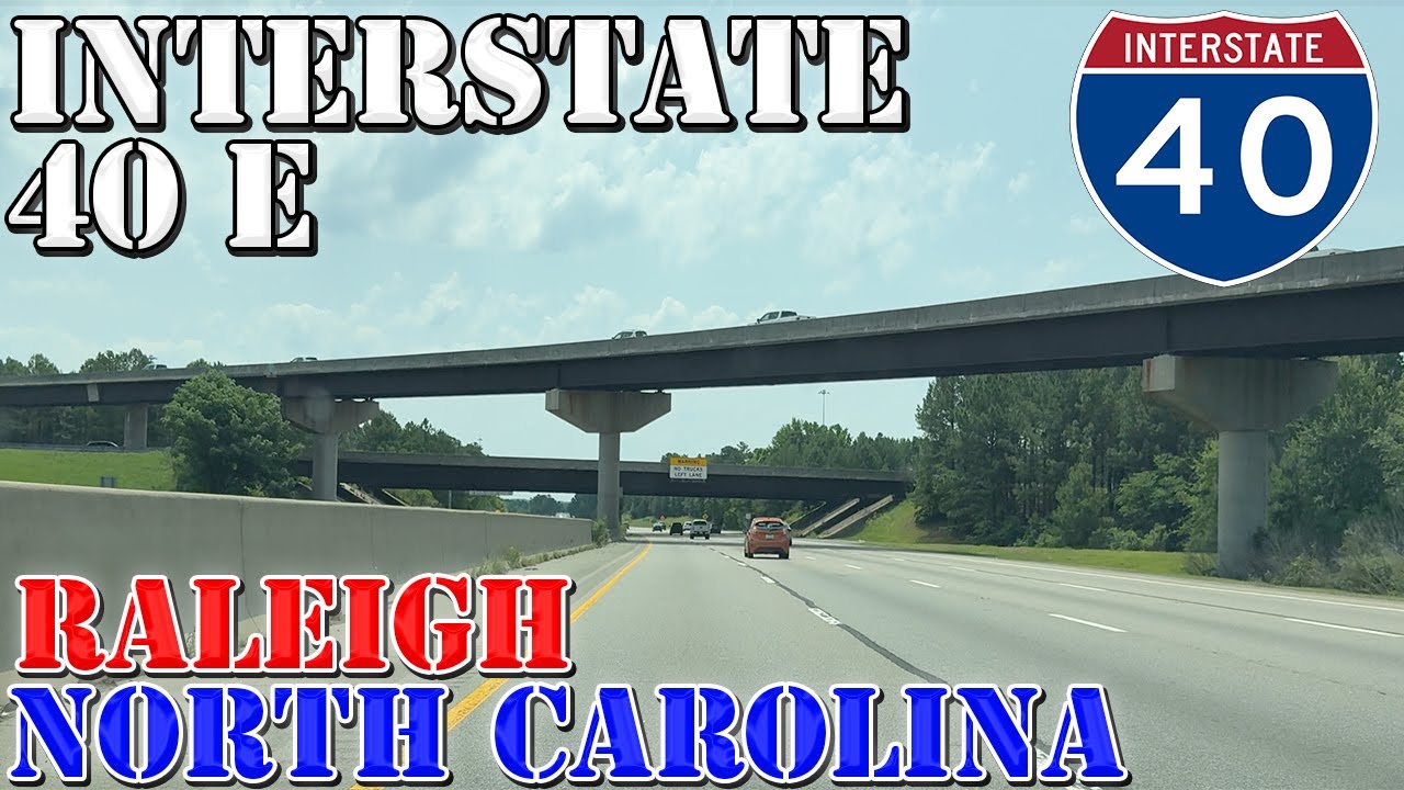 I-40 East - Raleigh - Durham - Cary - North Carolina - 4K Highway Drive