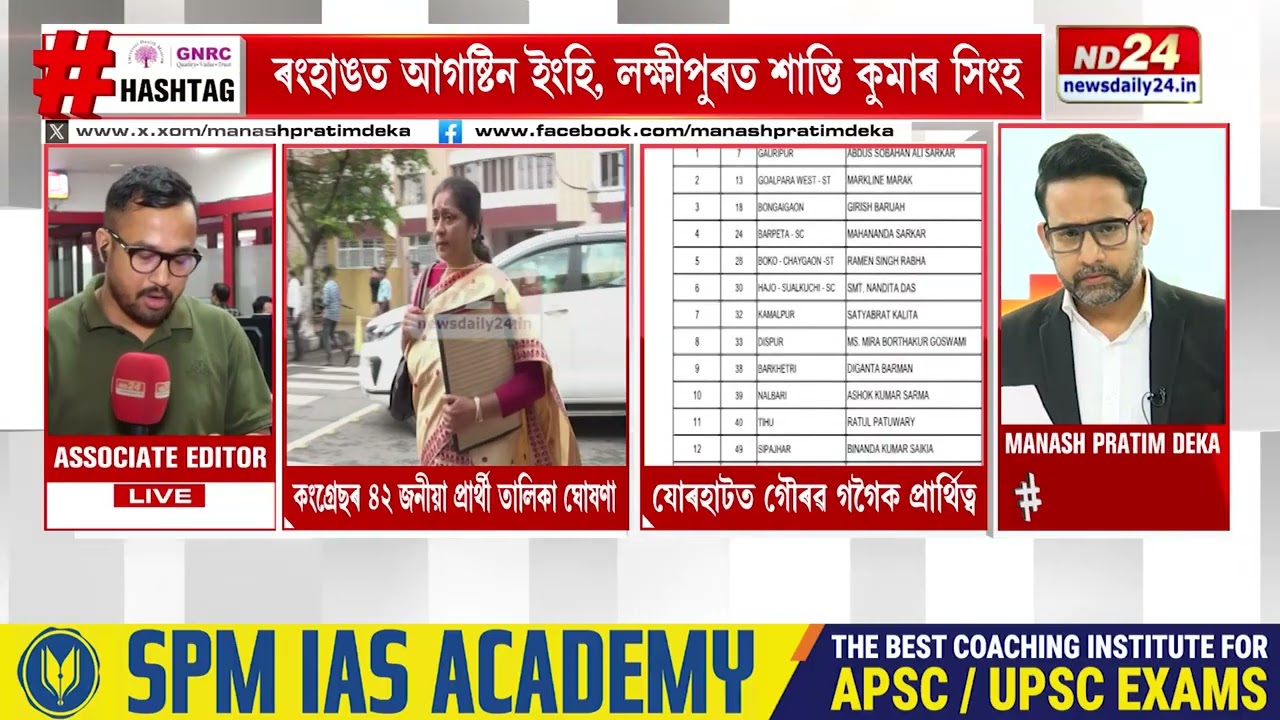 কংগ্ৰেছে প্ৰক্ষেপ কৰা তালিকাক লৈ ব্যাপক চৰ্চা