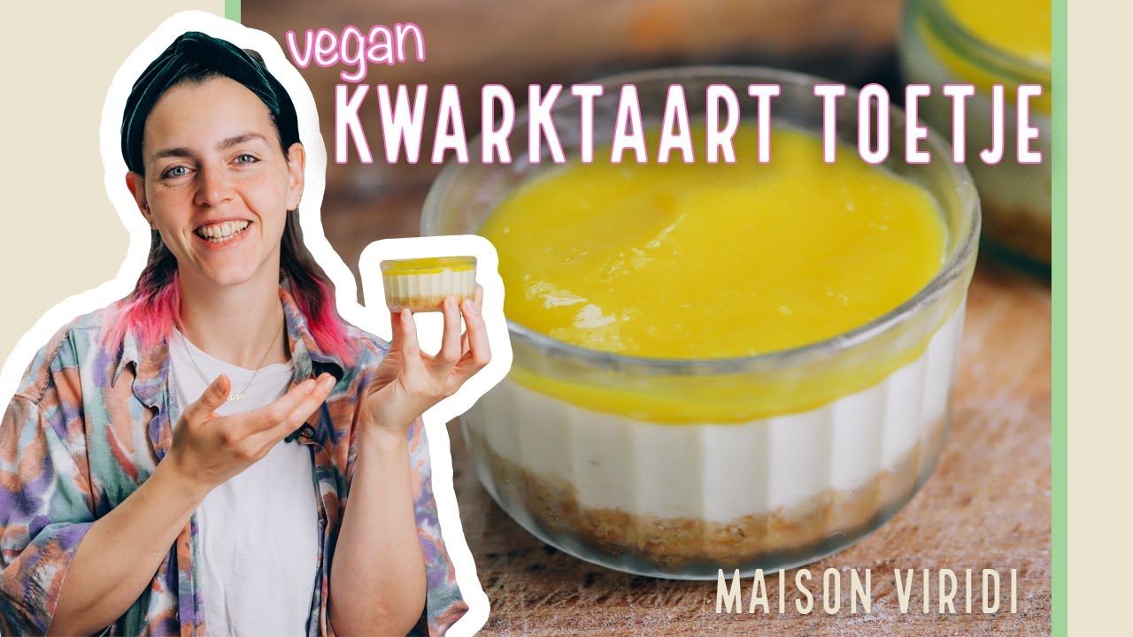 VEGAN KWARKTAART TOETJE met MANGO: een feestelijk mini kwarktaartje in een glaasje