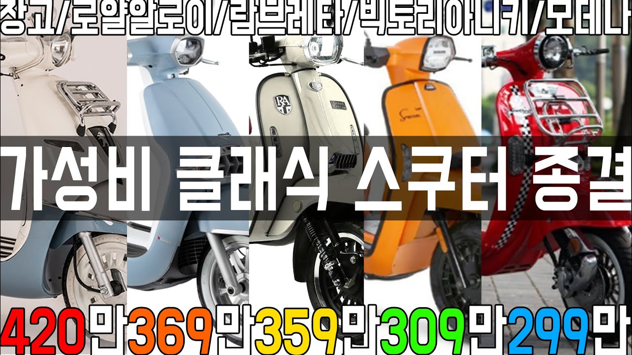 125cc 클래식 스쿠터 완벽 정리 / 빅토리아니키,푸조장고,로얄알로이,람브레타,모데나