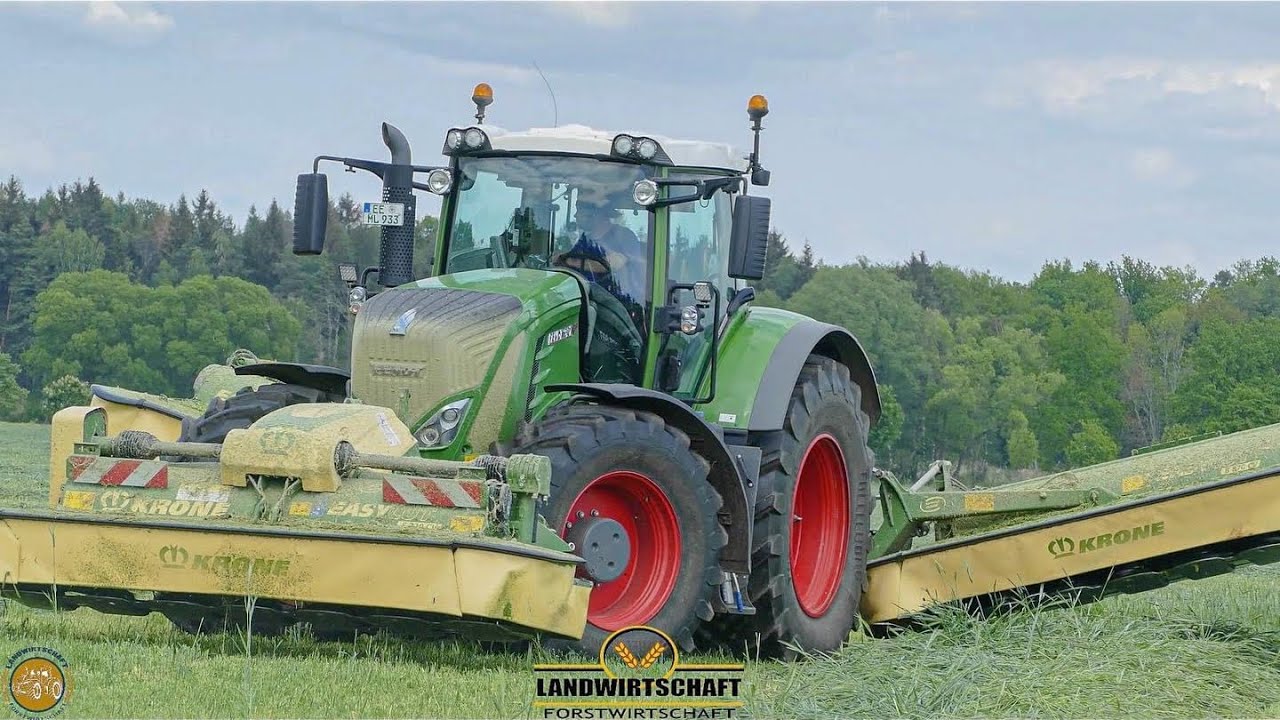 Großeinsatz Roggen mähen FENDT 927 VARIO & Krone EasyCut B 870 CV Collect 8,7m Butterfly Mähwerk