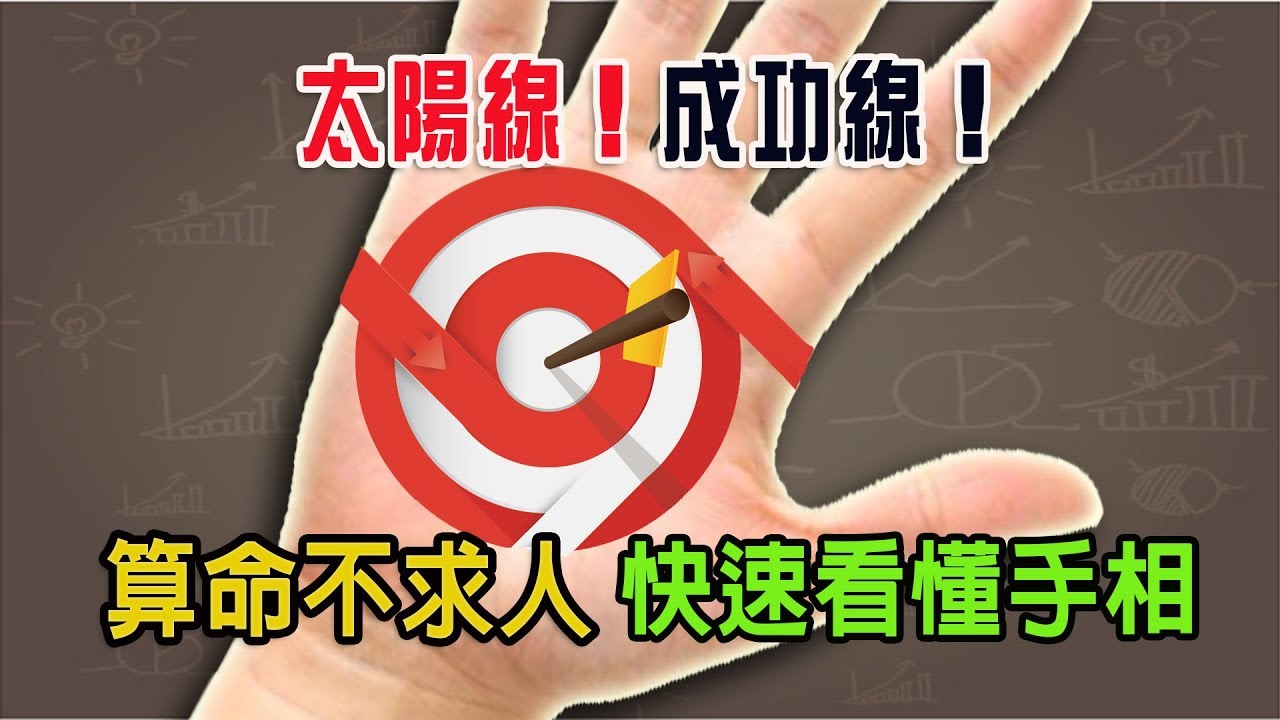 【算命不求人】快速看懂手相-(二十六)太陽線、成功線Part 1.認識成功線，成功線起點位置的含意|Success line