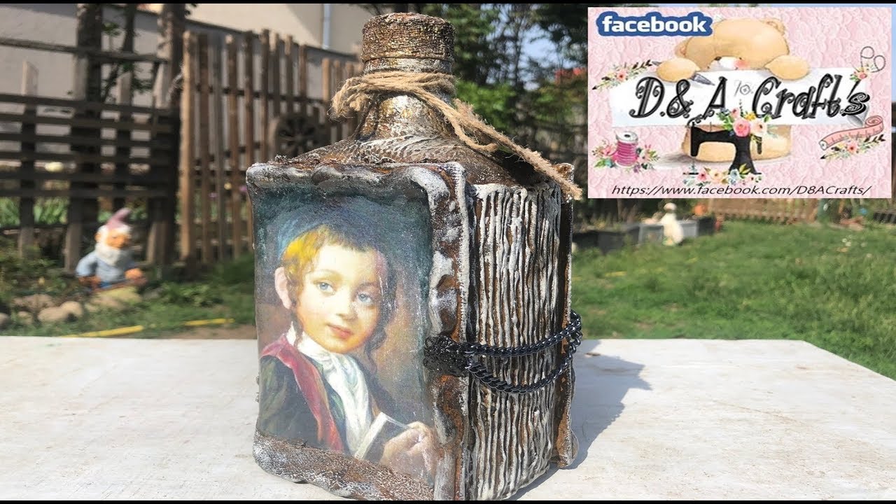 DIY: How to make Book decoration on a whiskey bottle TUTORIAL