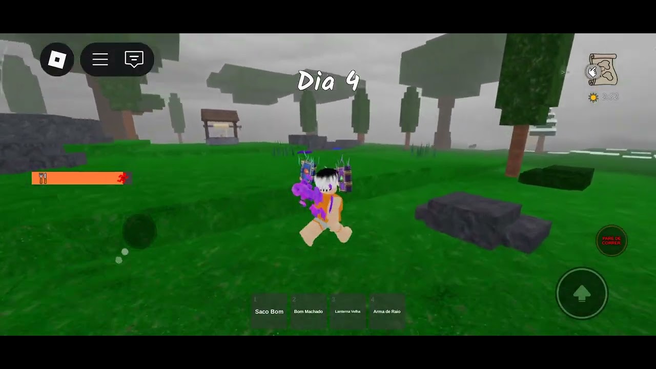 Jogando 99 noites na floresta 