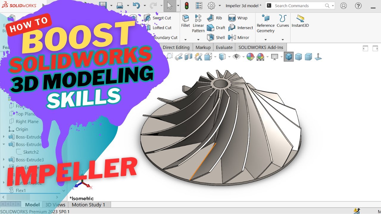 Impeller Design in SolidWorks 2023 | Tutorial for Students