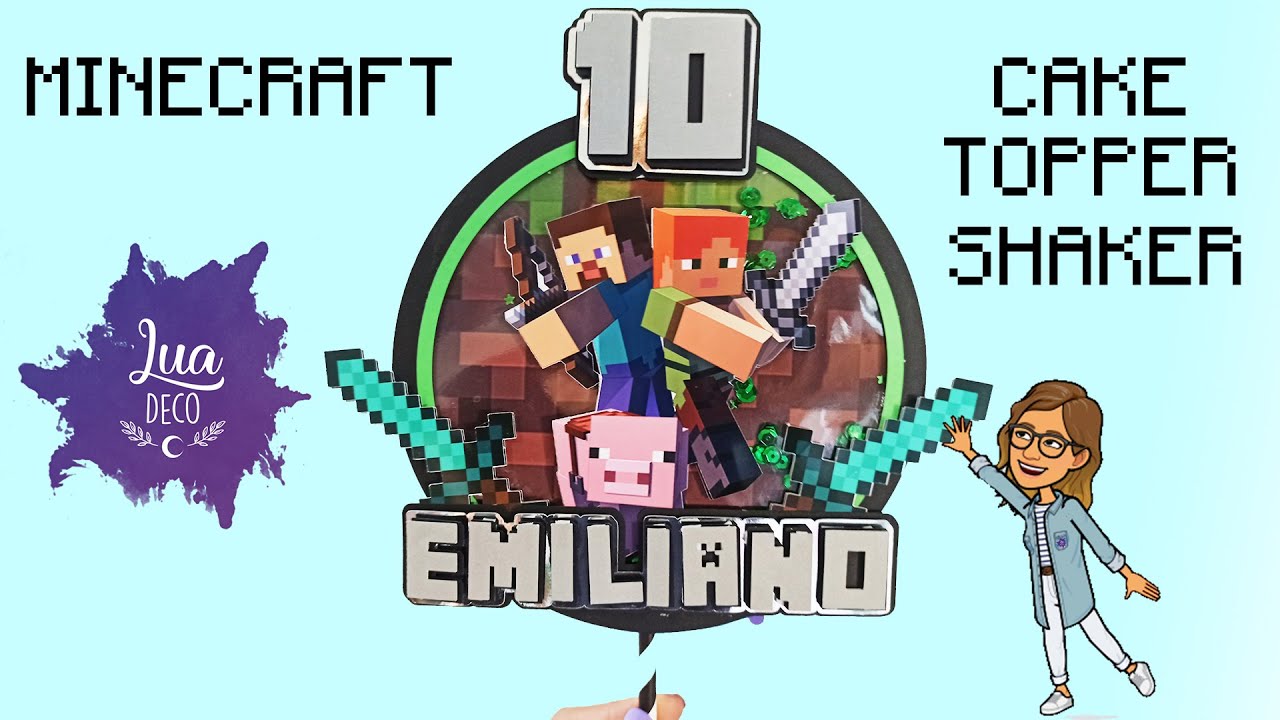 Cake Topper Shaker Minecraft - By LuaDeco