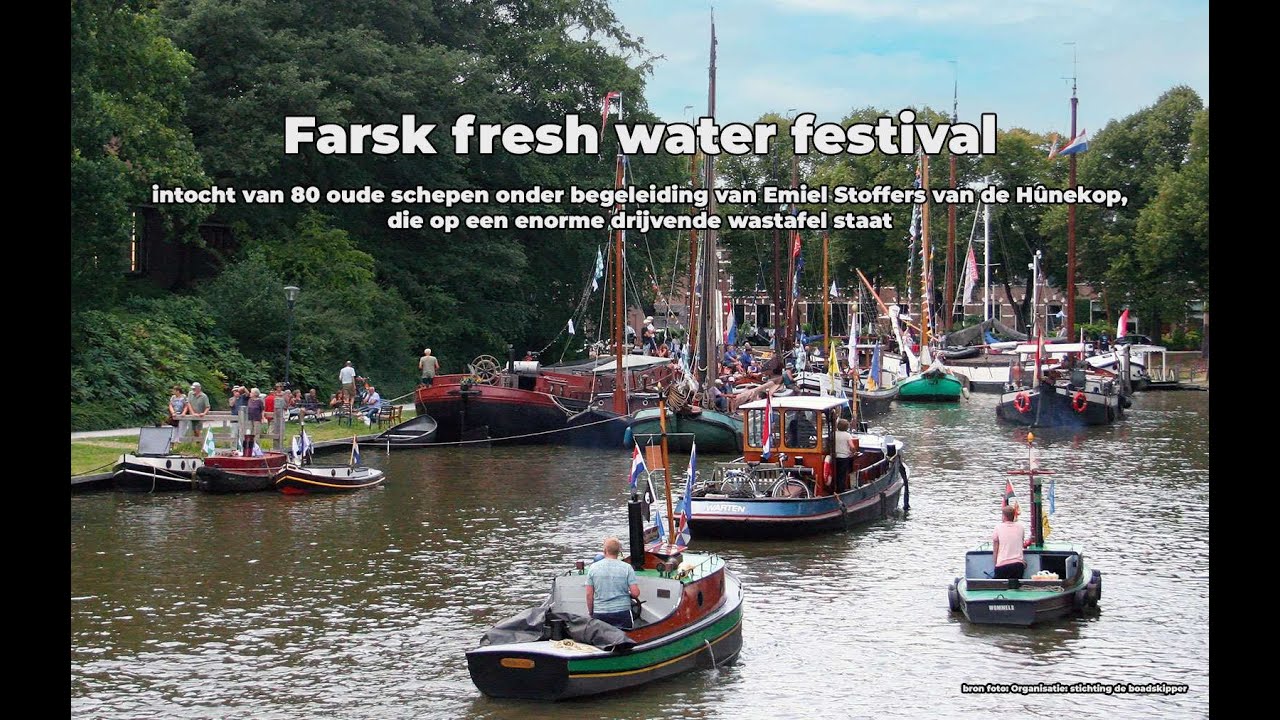 Farsk Leeuwarden zo&rsquo;n 80 grote historische schepen aangemeerd in de binnenstad van Leeuwarden.