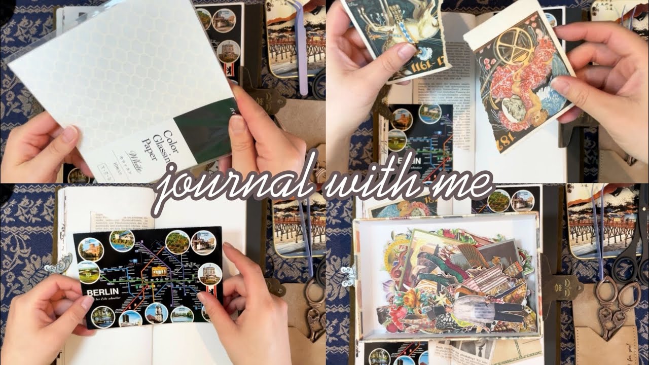 ASMR｜ポストカードを使ったコラージュ｜journalwithme