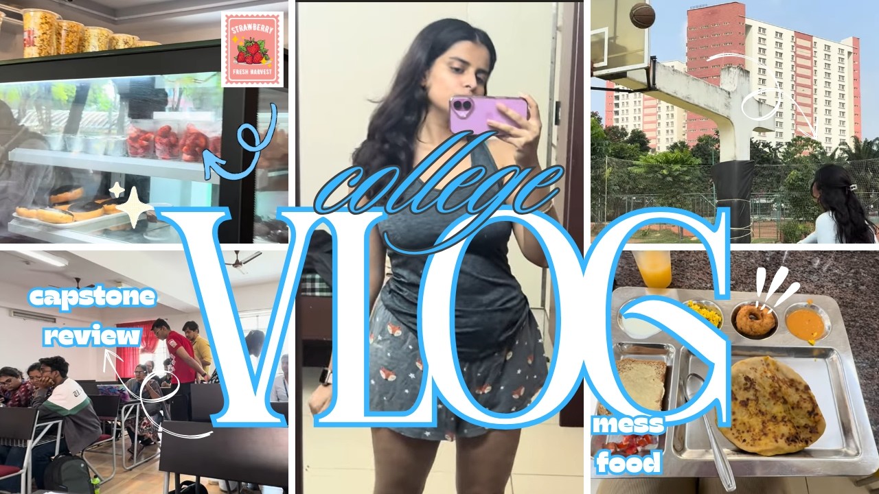 College diaries | mini vlog, capstone, a day in VIT 🩷🍓☀️