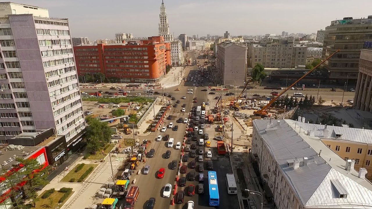 По Садовому на квадрокоптере