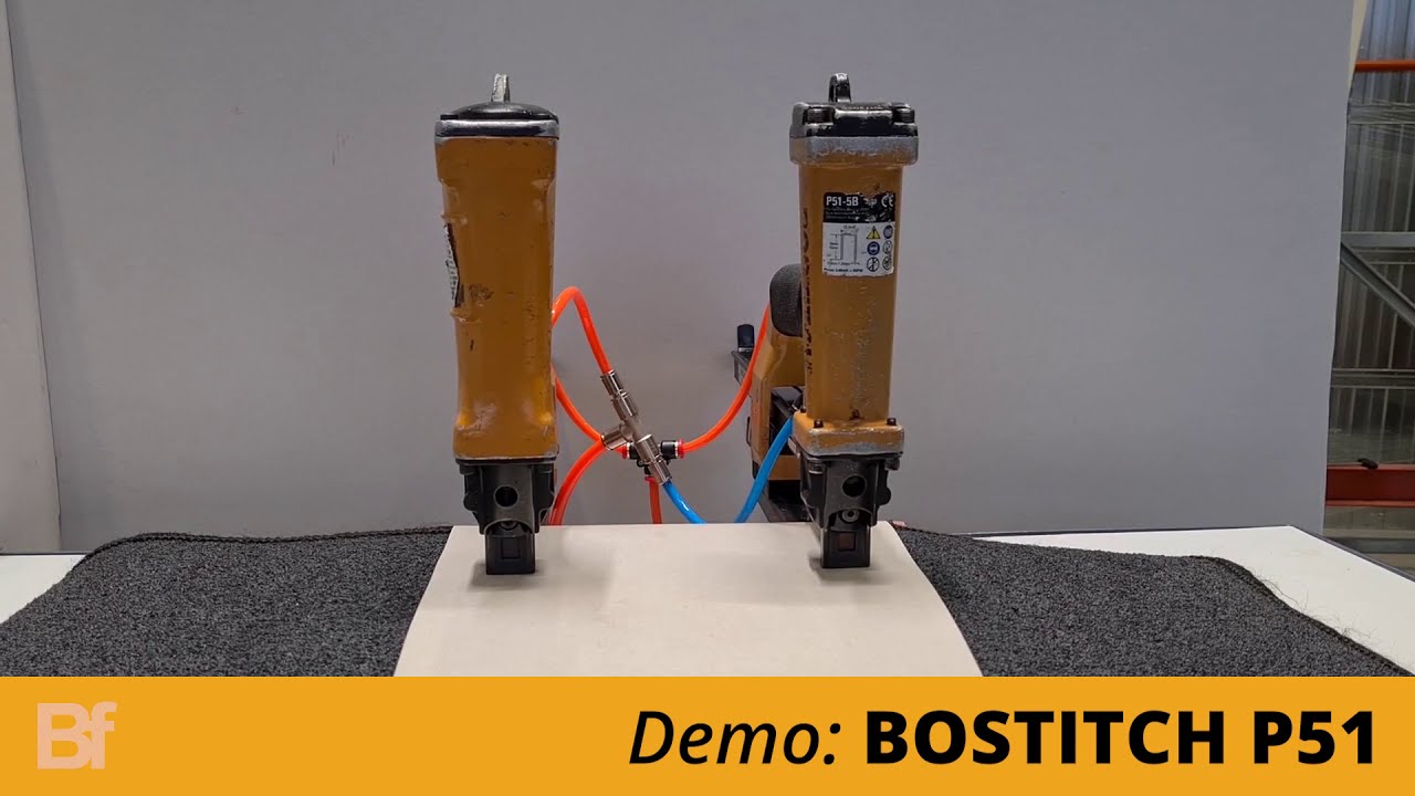 Demo BOSTITCH P51 dual nieter met voetbediening - Carton Closing
